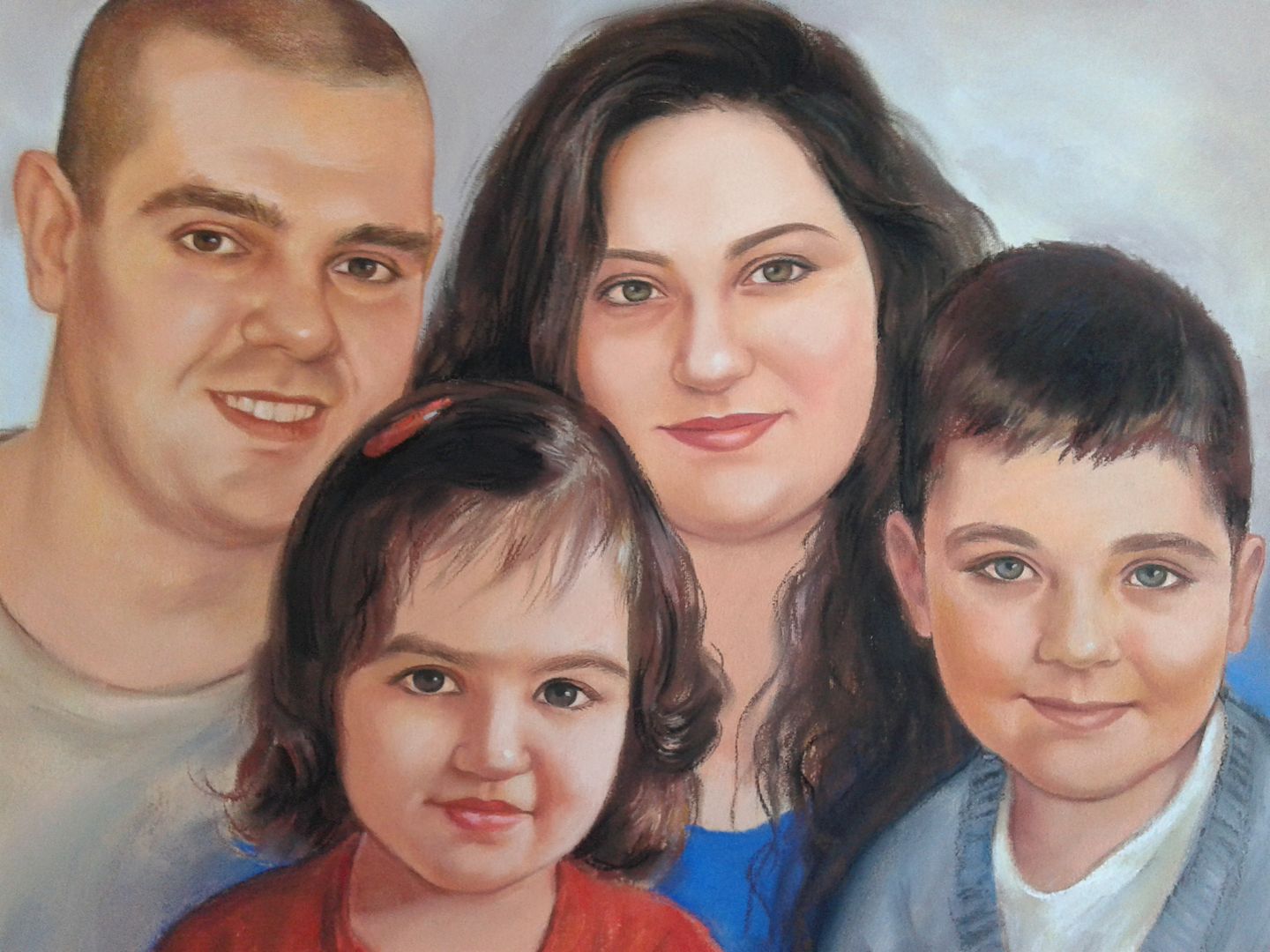 Семеен портрет сух пастел Ангелина Недин