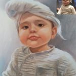 Детски Портрет Рисуван по Снимка със Сух пастел от Ангелина Недин 2020